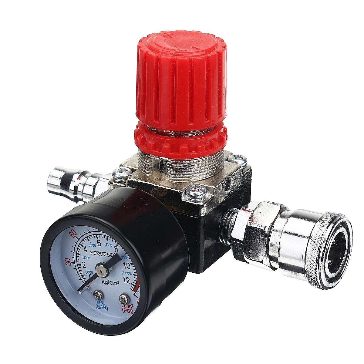 10pc 140PSI 12 Bar Pressure Regulator Switch Control Valve with Gauges 1/4&quot For Air Compressor |