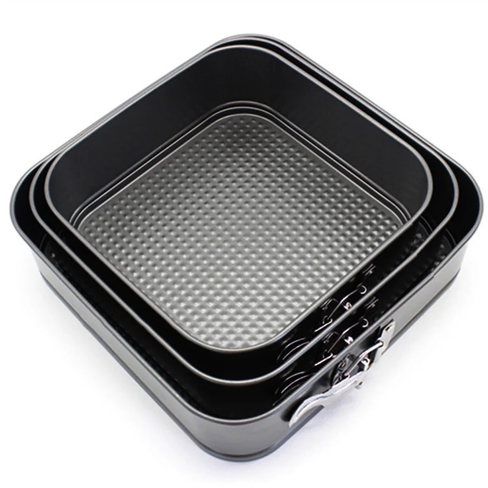 

3PCS Square Nnon Stick Springform Cake Baking Bake Tin Pan Tray Bakeware Tool Make Cakes, Tortes, Desserts