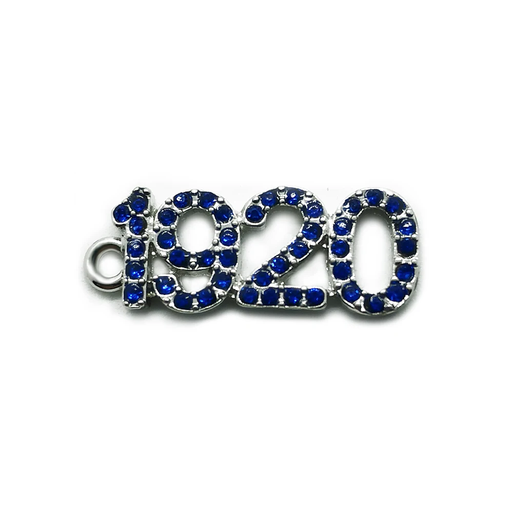 Синий горный хрусталь с инкрустированным номером 1920 метка металлическая
