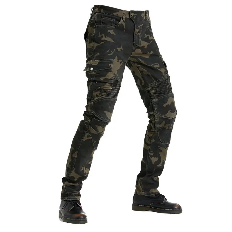 Men Motorcycle Outdoor Riding Rider Camo Jeans Equipment Protective Gear Road Racing Stretch Pants Multi-Color Optional 2022 NEW padded motorcycle glasses