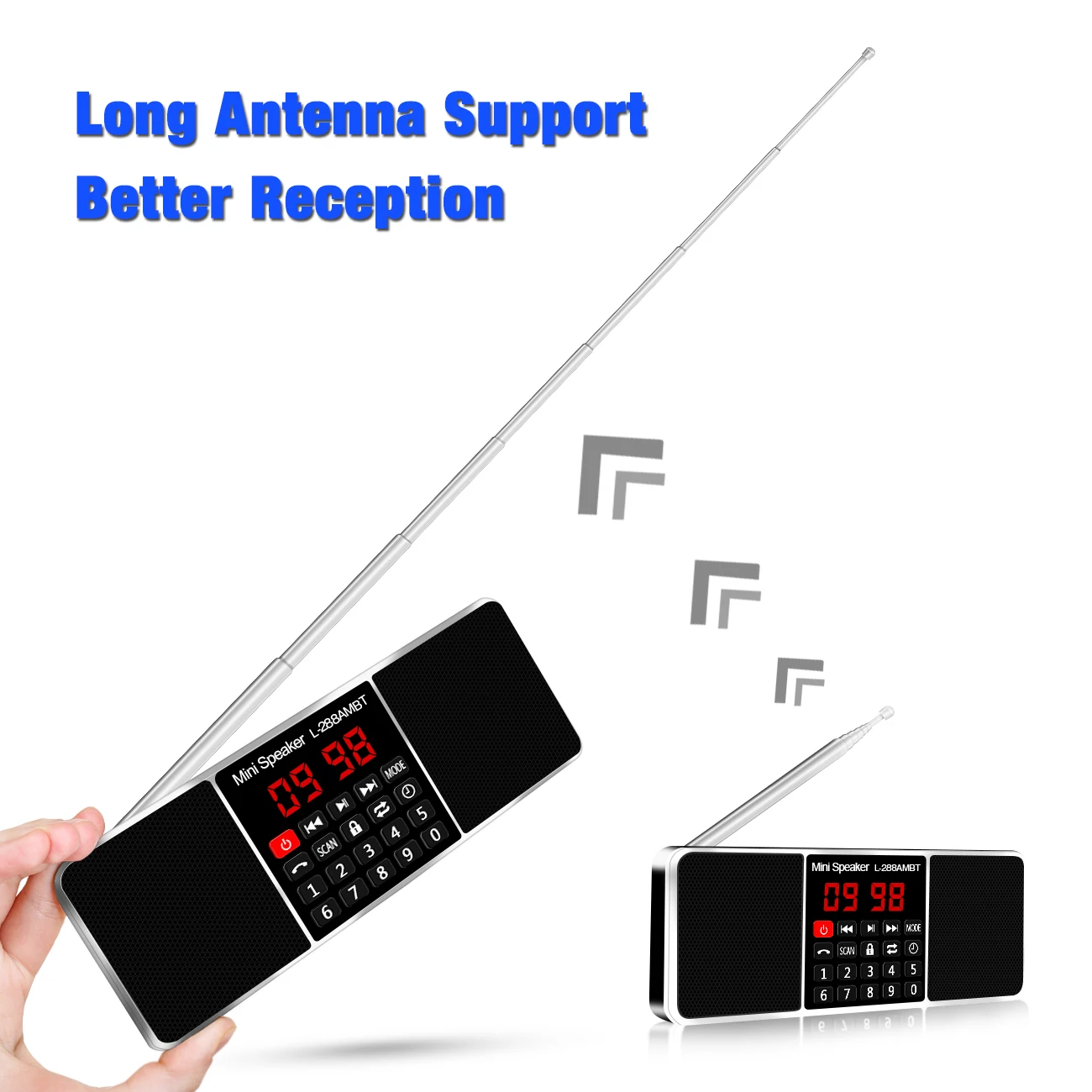 Lefon цифровое портативное радио AM FM Bluetooth динамик стерео MP3 плеер TF/SD карта USB привод Громкая связь вызов светодиодный экран дисплея