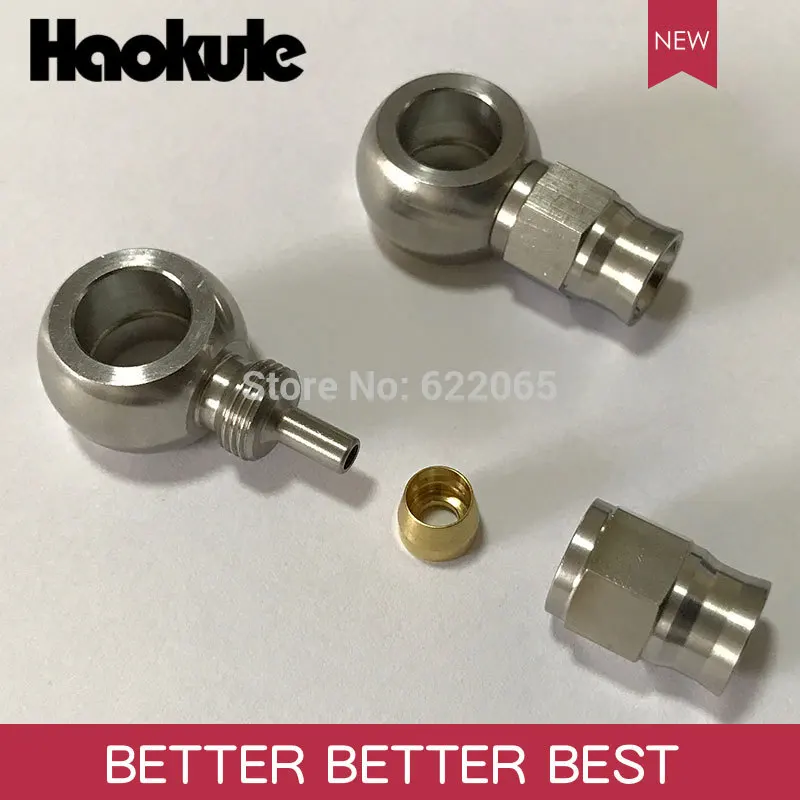 Haokule нержавеющая сталь прямой банджо 10 2 мм шланг Конец AN3 PTFE фитинги тормозной
