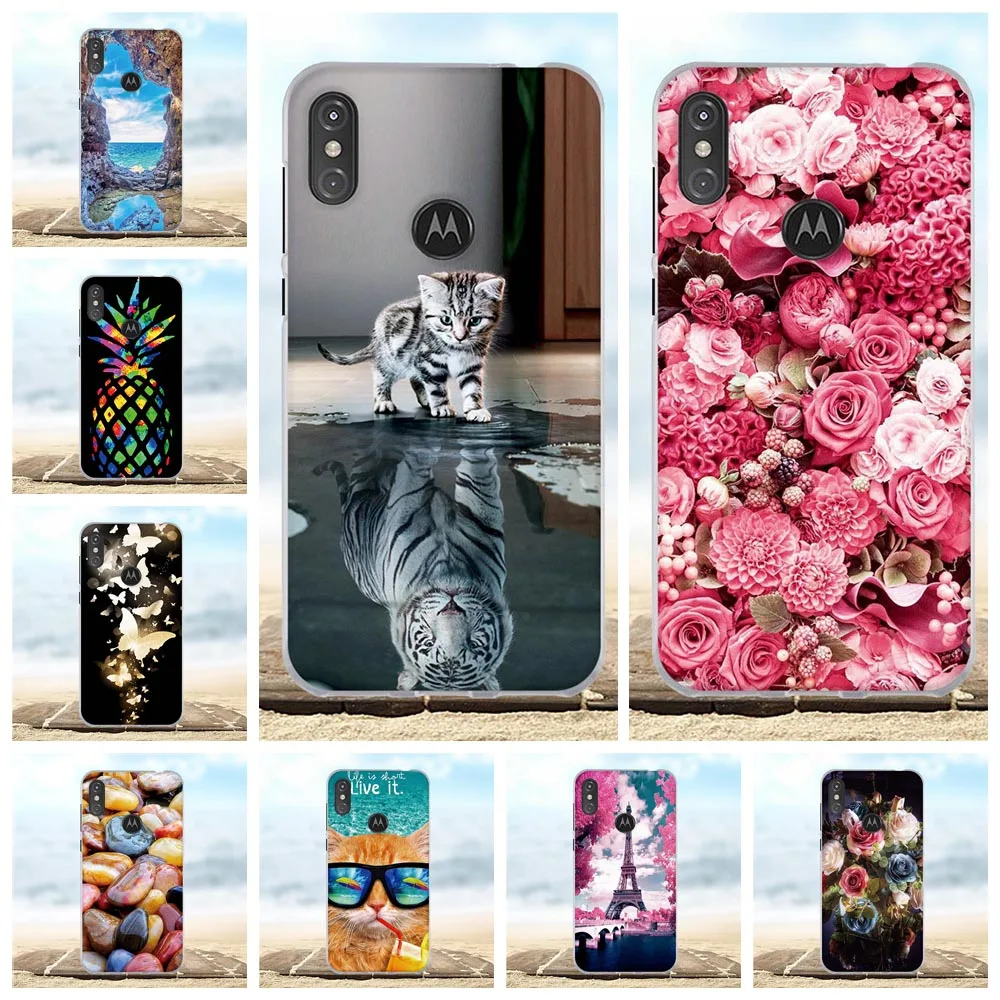 Силиконовый чехол-бампер для Motorola One Power чехол с милым рисунком P30 Note Moto чехлы