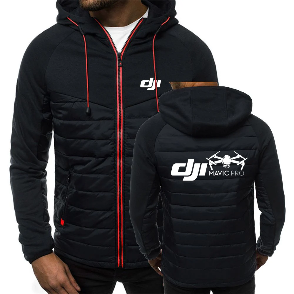 

Fashion Spring Autumn Mens Dji Mavic Pilot Logo Hoodies for Print Hooded Jacket Zipper Warm Fleece Padded Men Popular Coats