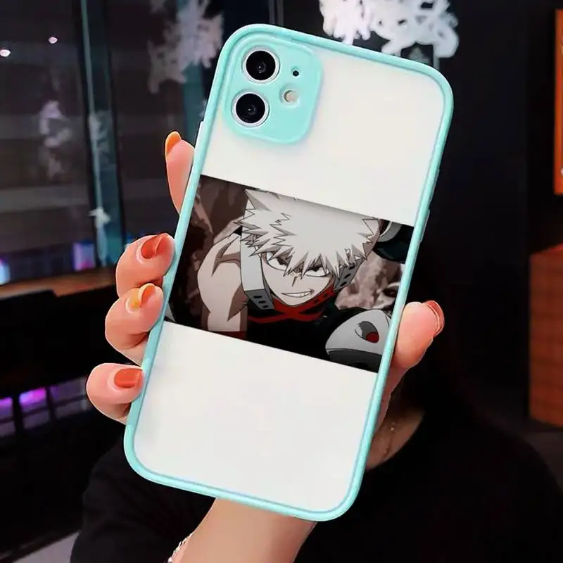 

Japanese Anime Art My Hero Academia Phone Cases matte transparent For iphone 7 8 11 12 plus mini x xs xr pro max cover