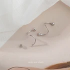 Винтажные спиральные круглые геометрические серьги-гвоздики T8DE, спиральный гвоздик