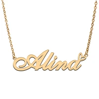 love heart alina name necklace for women stainless steel gold silver nameplate pendant femme mother child girls gift