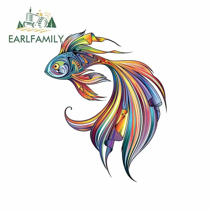 

EARLFAMILY 13 см x 10,4 см для узорчатой золотой рыбки аниме мультфильм виниловые наклейки на машину JDM бампер багажник грузовик графика бампер окна