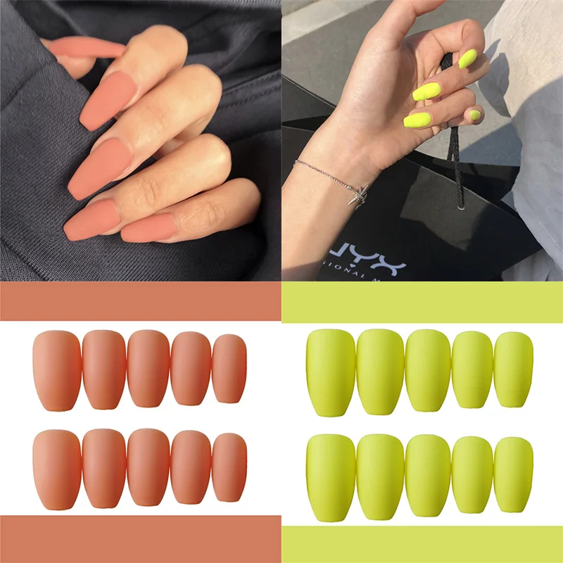 Оптовая продажа накладные ногти матовые винные красные цветные белые черные