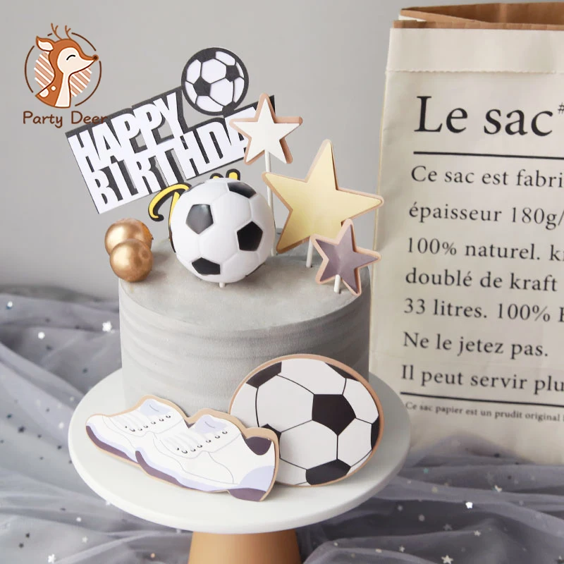

Basketball Football Theme Party Cupcake Topper Happy Birthday Cake Topper Flage For Kids Boy Birthday Party Cake Decors Supplies