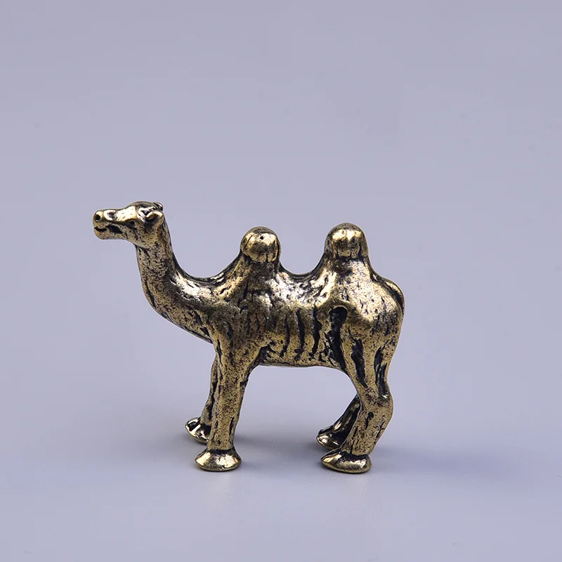 Античная Чистая латунь верблюжья украшения статуя животного украшение стола для