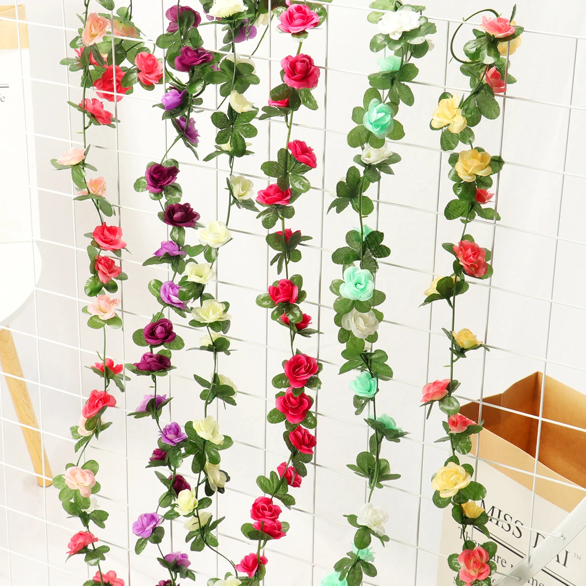45 цветочных головок/партия шелковых роз искусственный плющ Декор для дома