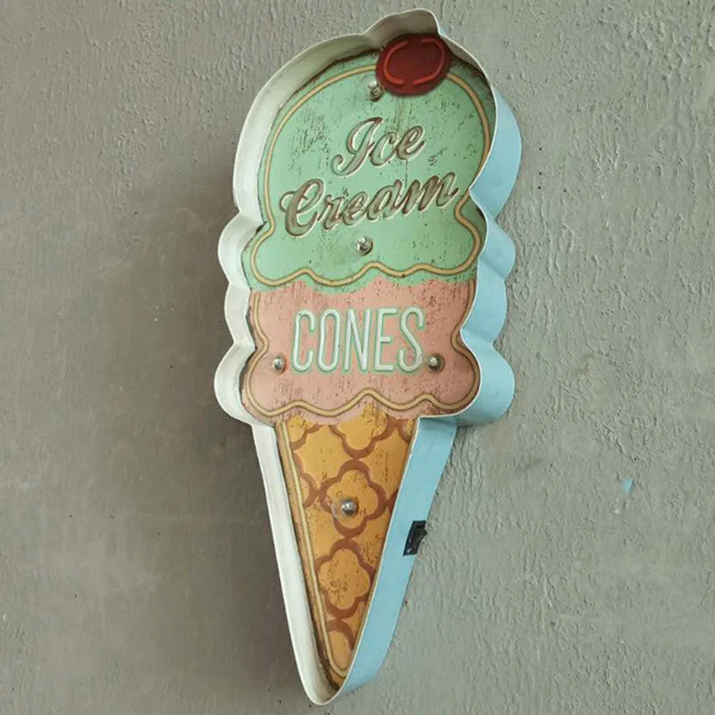 Промо-акция! Мороженое вывески Винтаж кафе магазин декоративный неоновый
