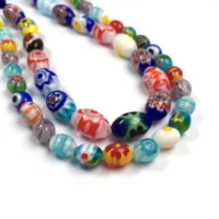 millefiori flower lampwork glass beads fashion loose spacer beads for jewelry making diy supplies fit necklace bracelet