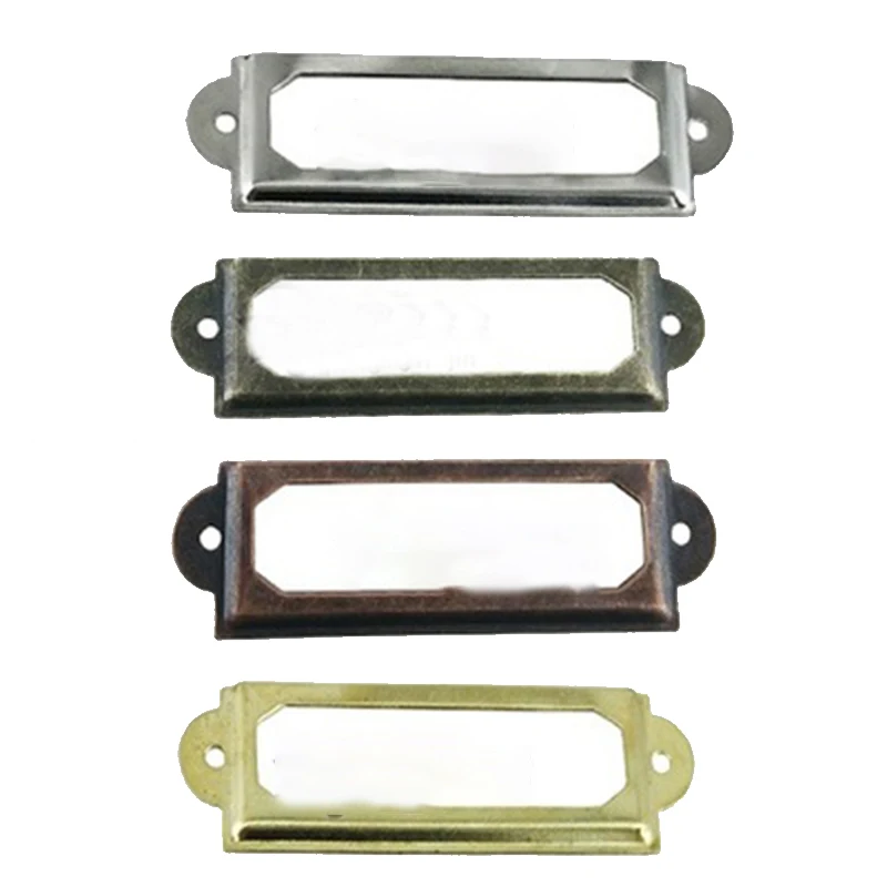 10 шт. античная латунь металлическая этикетка тянущаяся рамка ручка файл с именем