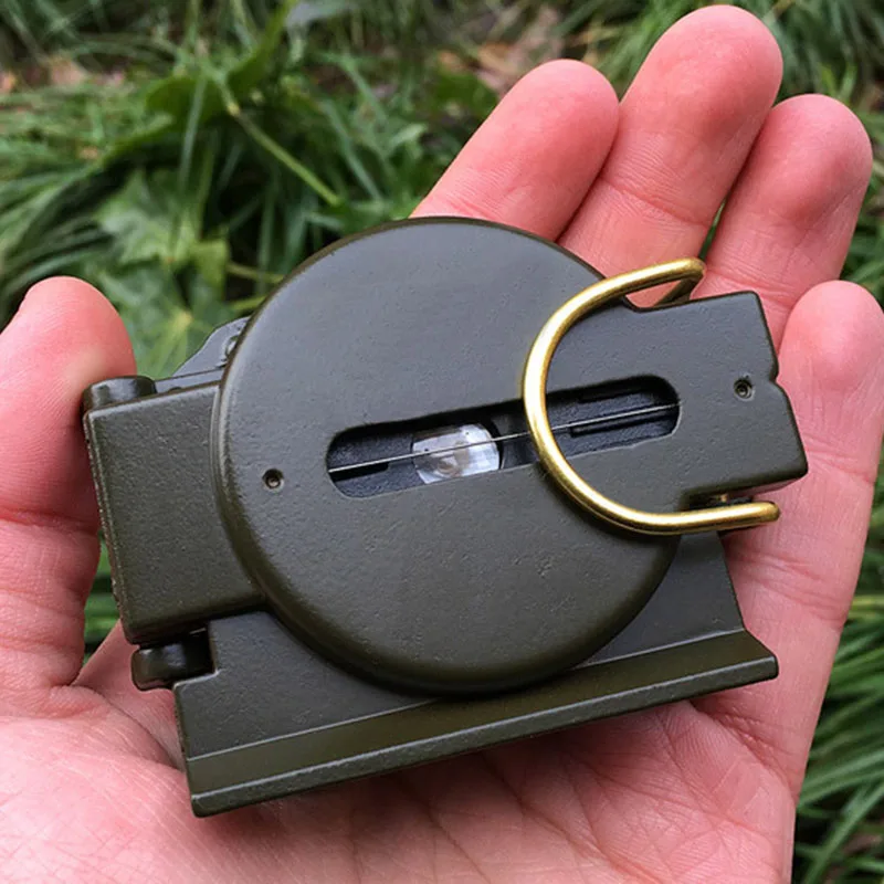 Открытый Портативный армейский зеленый складывающиеся линзы Часы с компасом