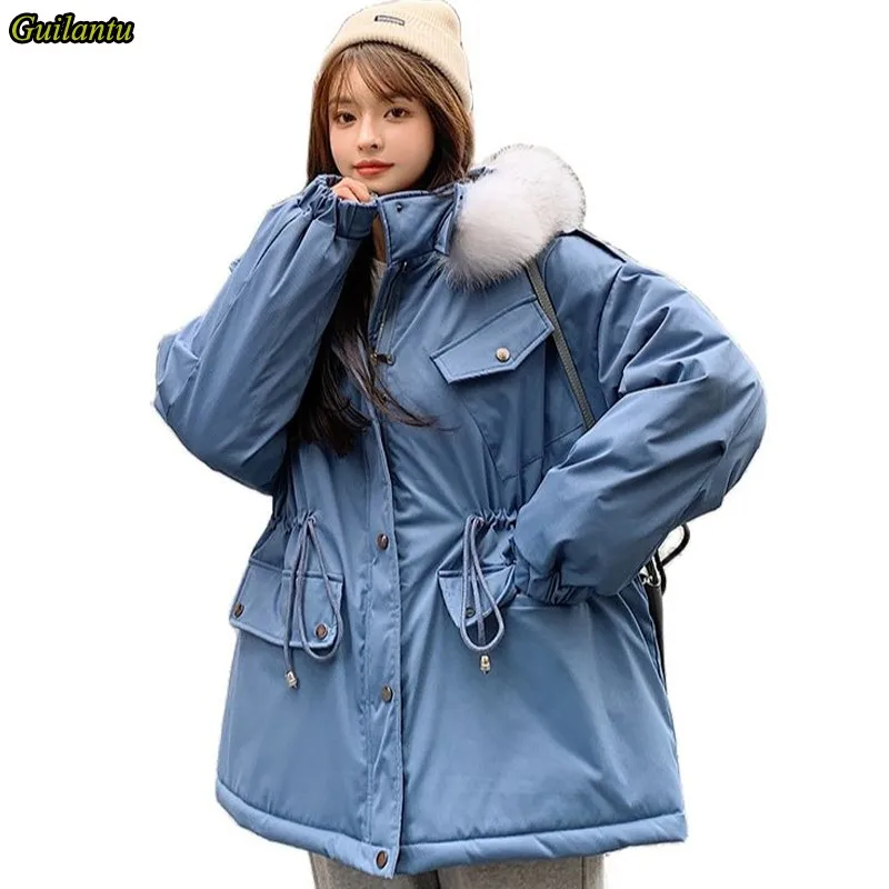 

Guilantu Winter Jacket Women Oversize Thick Warm Cotton Padded Coat Female Fashion Fur Collar Hooded Parkas Woman Clothing