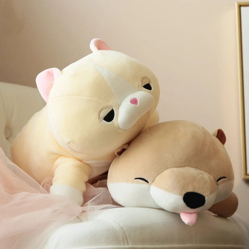 

45cm Soft Animal Cartoon Pillow Cushion Cute Fat Dog Cat Down Cotton Otter Sea Otter Plush Toy Stuffed kids Birthday Gift Kawaii
