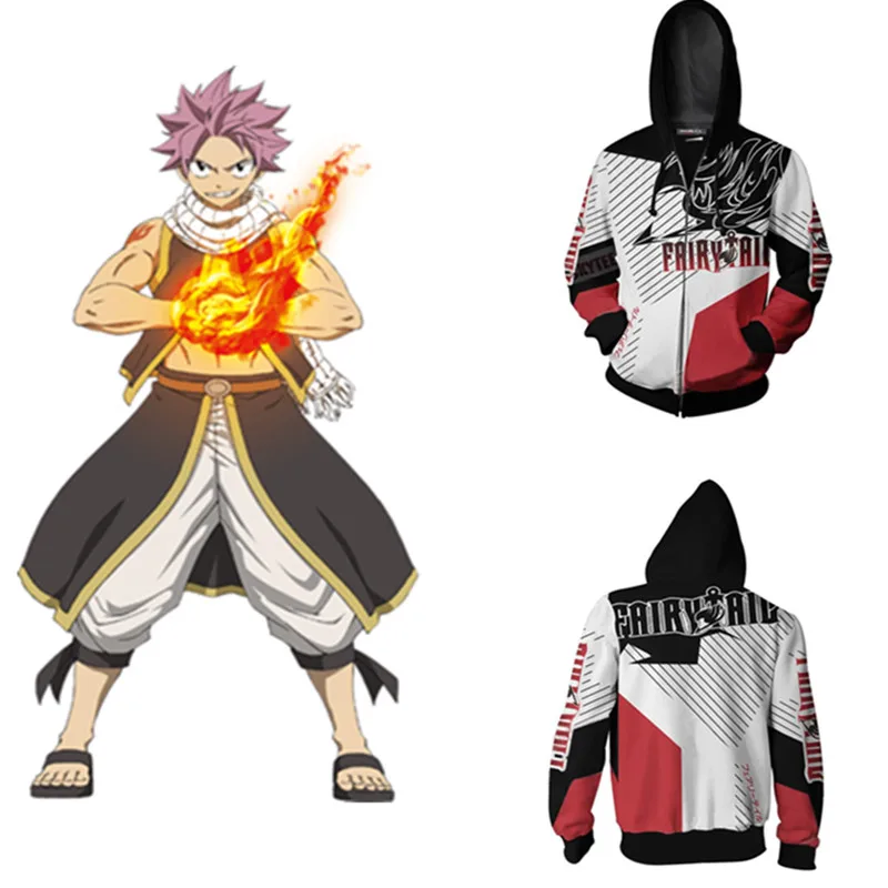 

Толстовки с капюшоном с рисунком Люси из аниме «Фея хвост», куртка, костюм для косплея, свитшоты на молнии с 3D-принтом