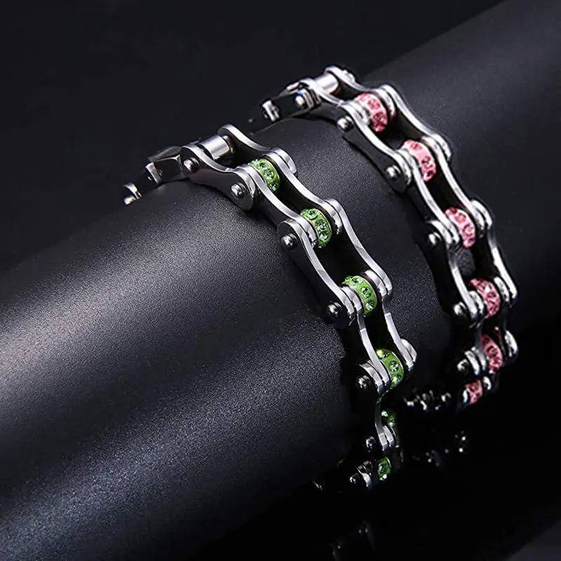 Лидер продаж женские сапоги выше колена панк цепи браслеты из нержавеющей стали