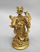chinas seiko carving pure brass east sea dragon king statue