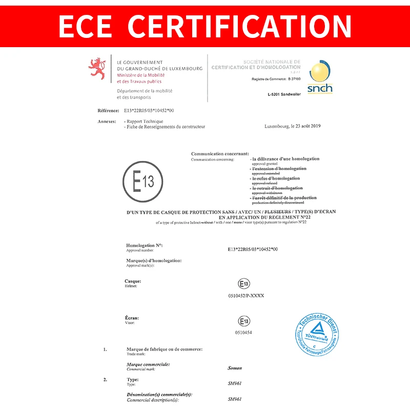 ECE мужской шлем, белый мотоциклетный шлем, полностью закрывающий лицо, велосипедный шлем, двойные козырьки, Capacete Moto Casco SOMAN 961
