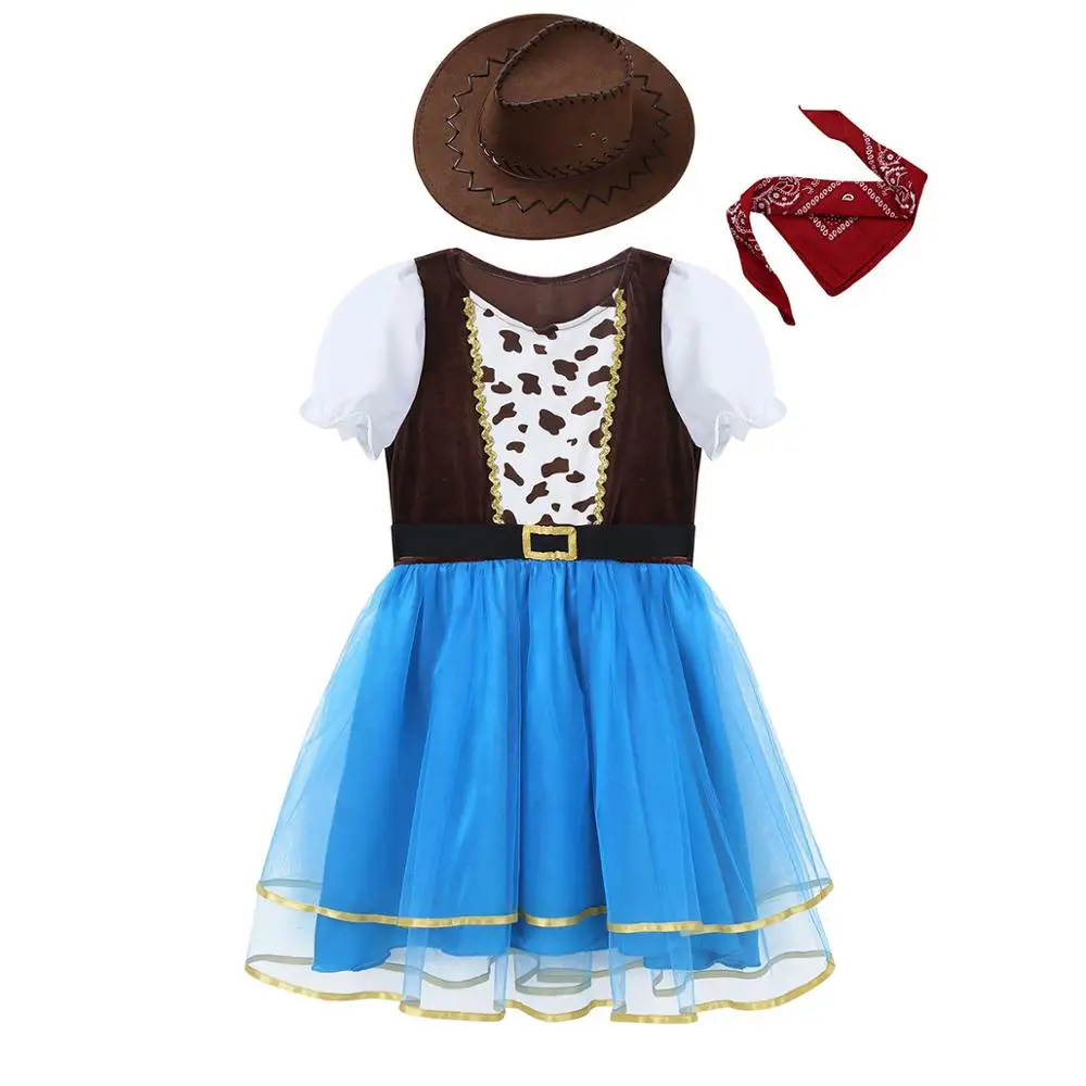 Детская одежда для девочек в ковбойском стиле костюм короткий рукав коров