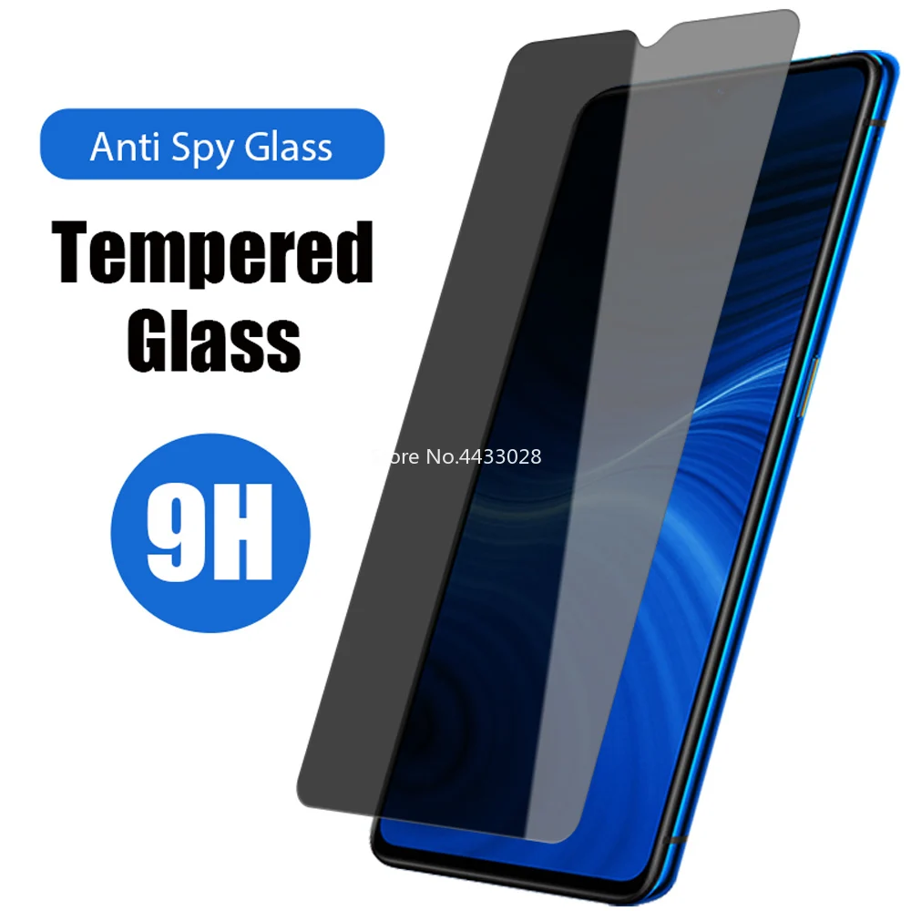 

Privacy Tempered Glass for Realme X50M 5G X50 Pro X7 X3 X2 XT X Lite Anti Spy Screen Protector on V5 V3 Narzo 20A 10A Q2i Q Film