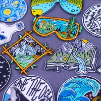 travel stickers badge iron on embroidery patches on clothes thermoadhesive patches mountain patchadventure patches for clothing