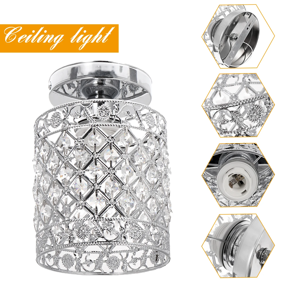 $23.70 Modern crystal ceiling lamps bulb led lamps Living room dining room Golden ceiling lights led lustre ceiling lamps