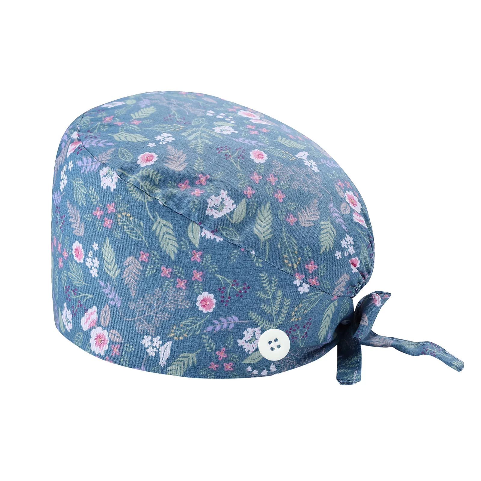 

Unisex work turban hat 2021 new breathable sweatband fluffy hat button button type adjustable nurse work cap Casquette nurse