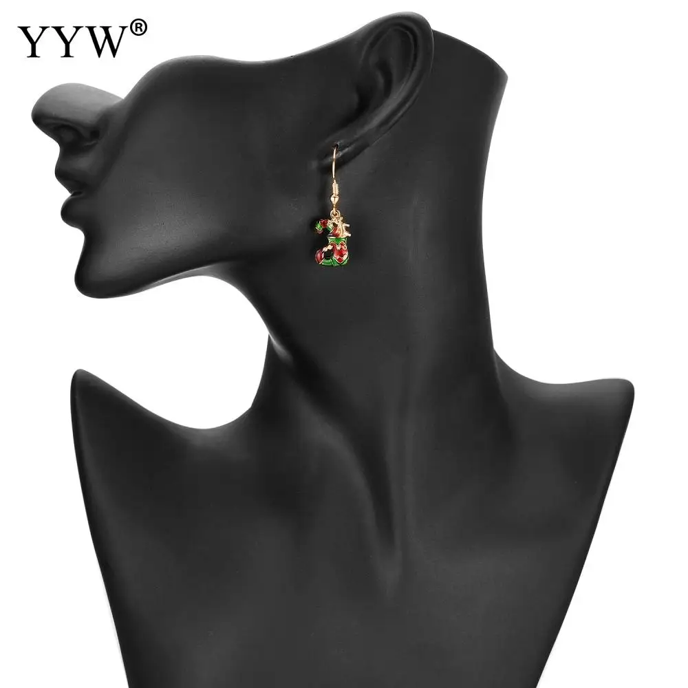 

8Pairs/Set Fashion Christmas Design Stud Earrings Christmas Tree Bell Elk Santa Claus Lovely Christmas Jewelry For Women Girl