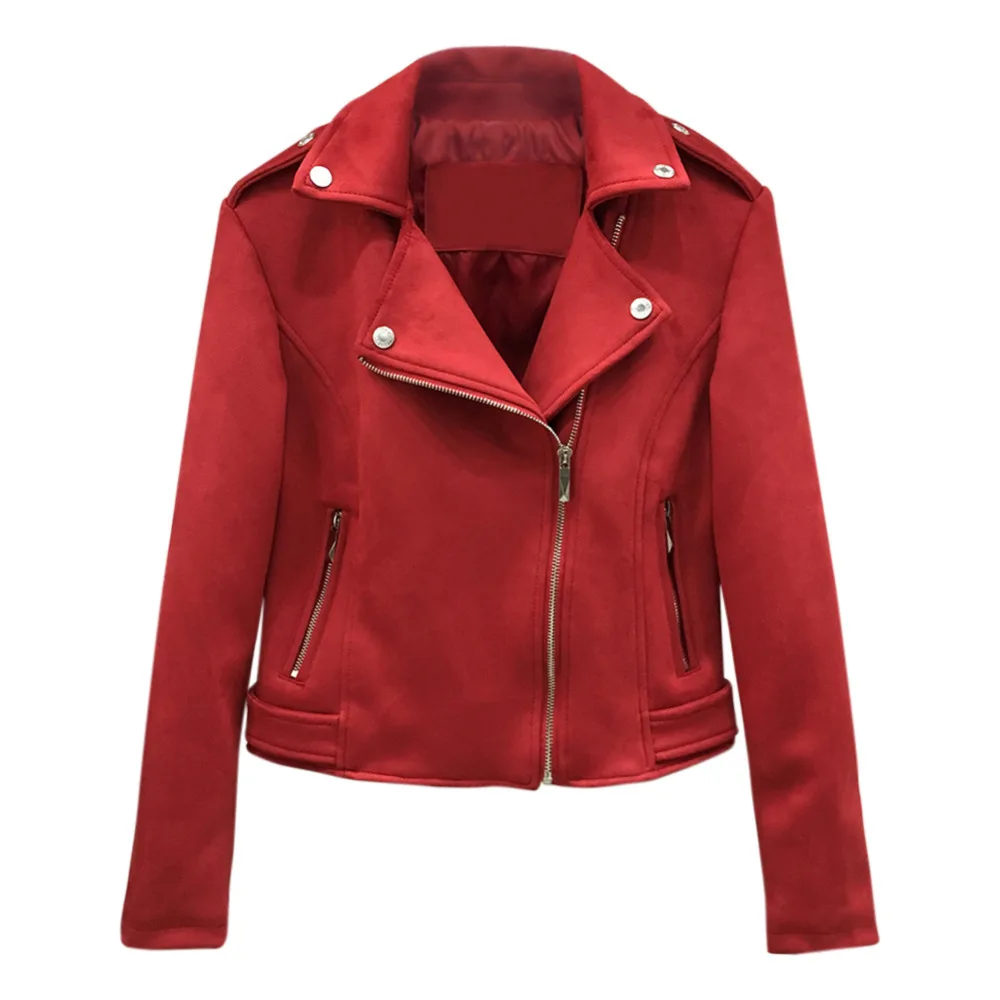 Замшевая мотоциклетная куртка из искусственной кожи женские байкерские пальто