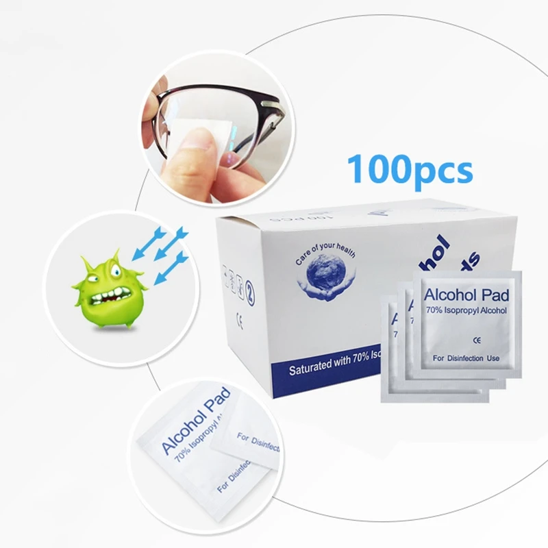 30/100 шт. Стекло салфетка для чистки влажные Бумага спиртовая линз ткани протрите
