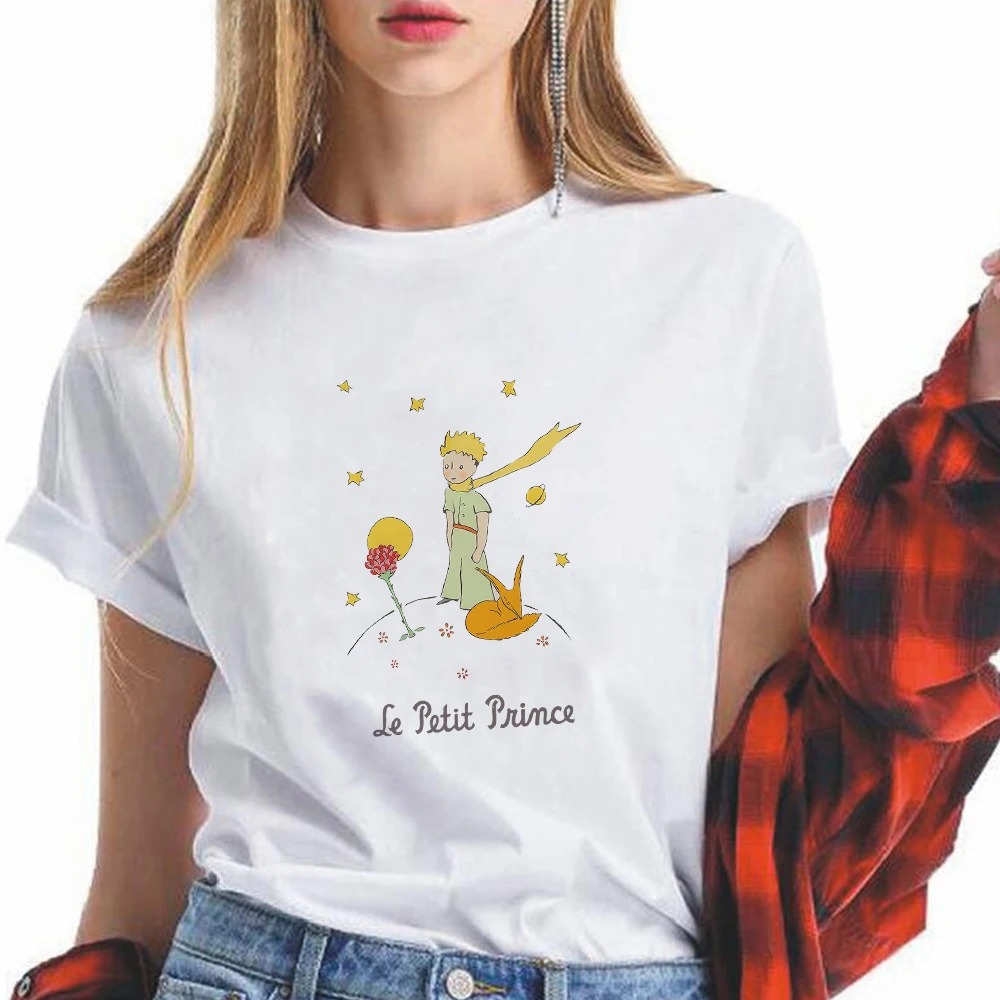 

Le Petit Prince Printed Fashion Women's shirt Harajuku Aesthetic Fairy Tales Female Tops France Popular Tumblr Femme Vetement