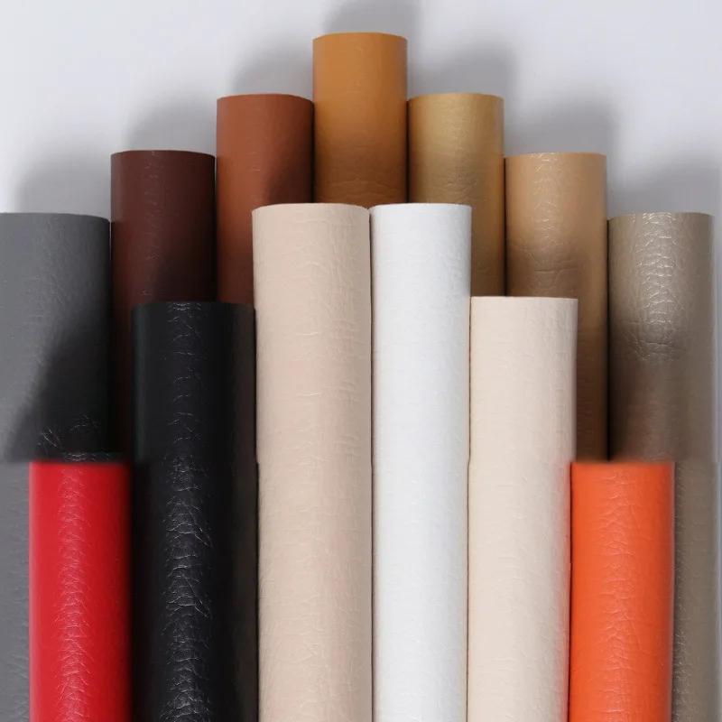 

Faux Leather Sheets Solid PVC Litchi Synthetic Leather Fabrics Hair Bows Making Handmade Bags Sofa Cover DIY Crafts Supplies 1pc