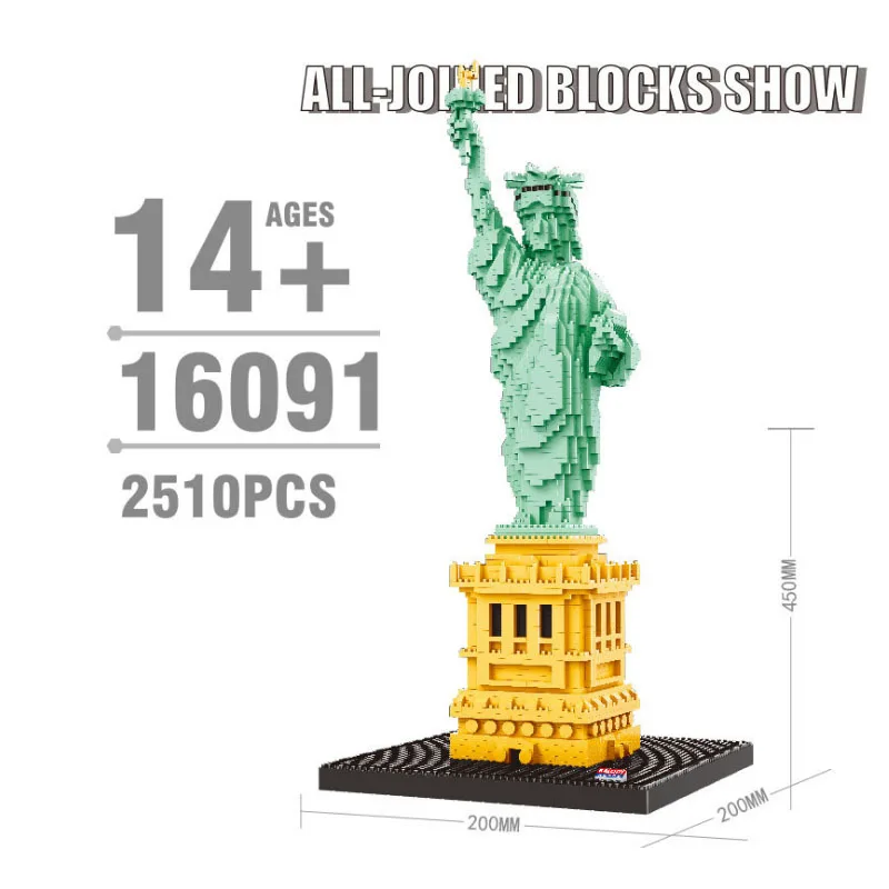 World Famous Architecture Building Blocks Saint Basil's Cathedral Chinese Style House Statue Liberty Bricks Toys Gifts for Kids