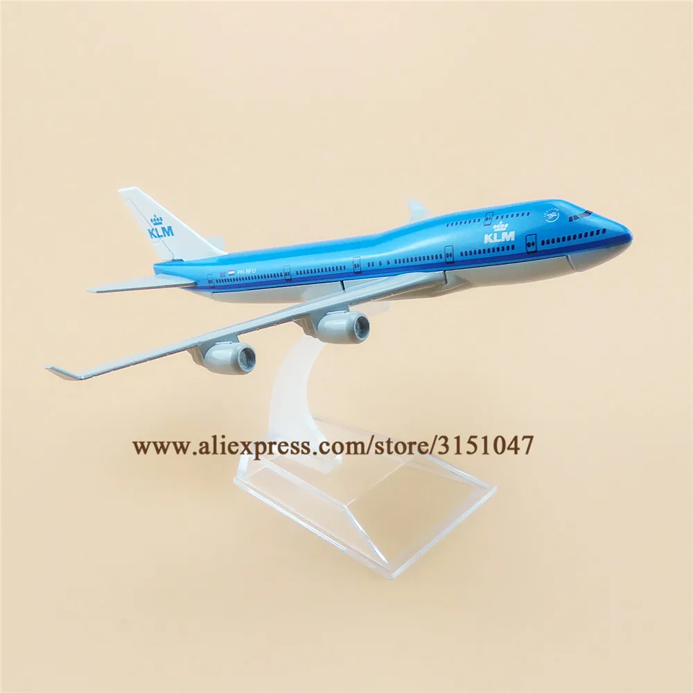 

HOT SALE Alloy Metal Netherlands Air KLM B747 Airlines Airplane Model KLM Boeing 747 Airways Plane Model Stand Aircraft s 16cm