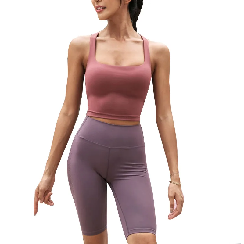 Бюстгальтер женский спортивный для бега тренажерного зала с широкими лямками |