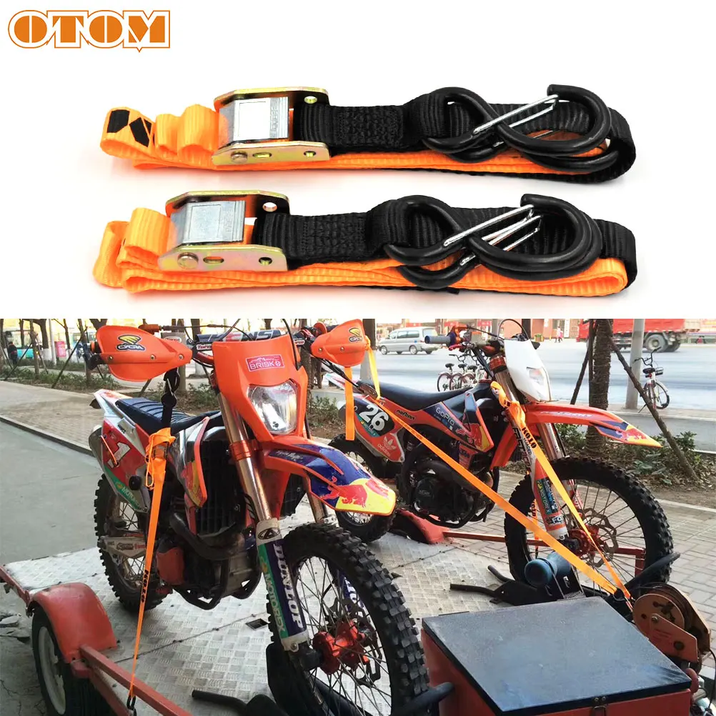 OTOM Motorcycle Straps With Metal Buckle Tow Rope Strong Ratchet Belt Motocross Bike Universal Buckle Tie-Down Belt Cargo Straps