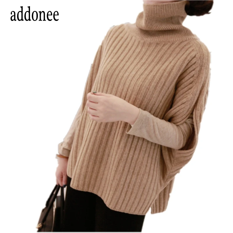 Женский кашемировый свитер однотонный Повседневный мягкий пуловер с высоким