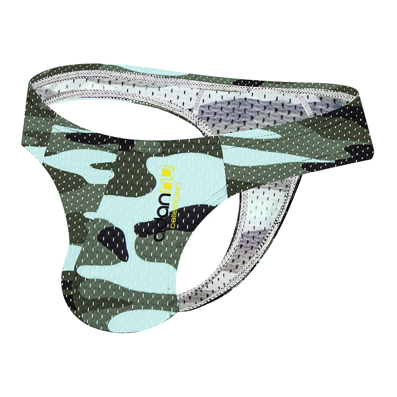 AIIOU сексуальные сетчатые стринги камуфляжные дышащие мужские трусы нижнее белье