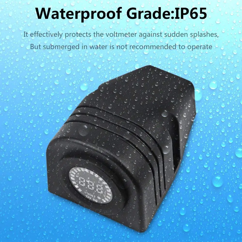 Водонепроницаемый вольтметр 12 В с цветным дисплеем измеритель напряжения