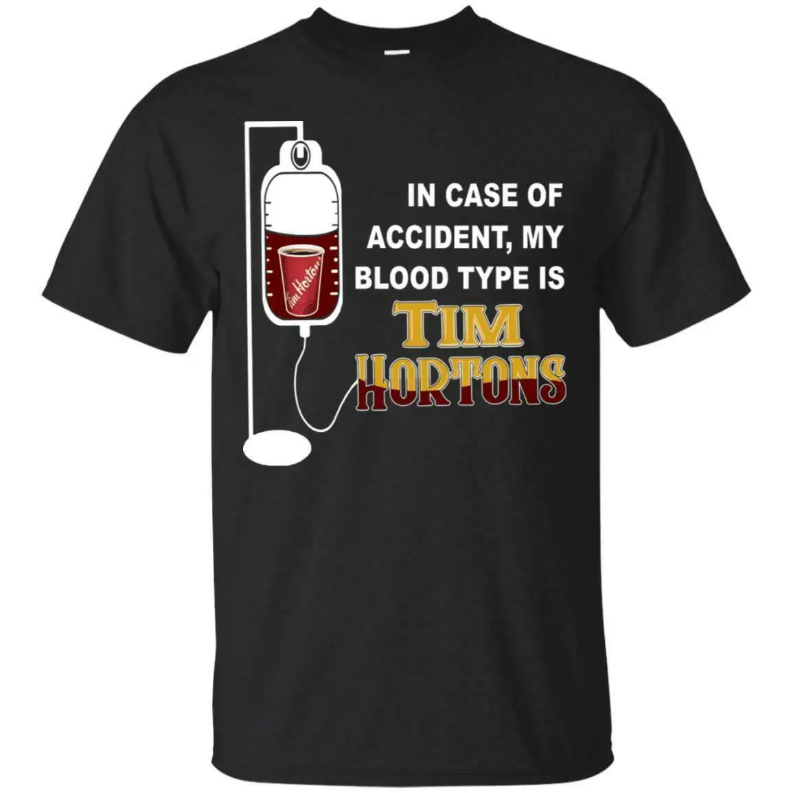 Забавная черная футболка с надписью My Blood Type Is Tim Hortons S-3Xl футболки унисекс 2019 |