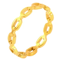 pure form link chain ring men gold color ladies rings for women fashion jewelry bague femme homme ringen