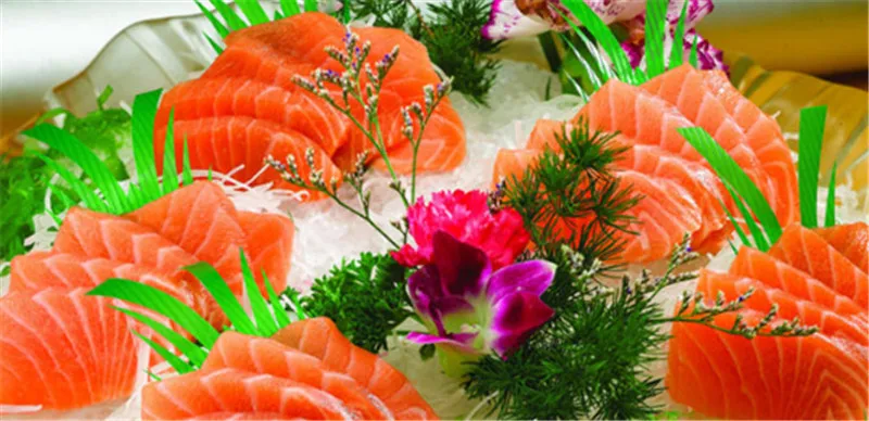 Декоративная тарелка для суши блюдо с японской едой зелеными и красными листьями