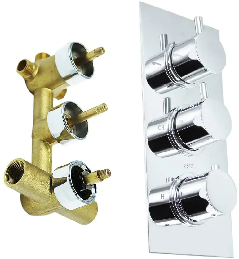 Термостатический светодиодный 16 &quotКруглый душевой кран с 6 спреями для ванной