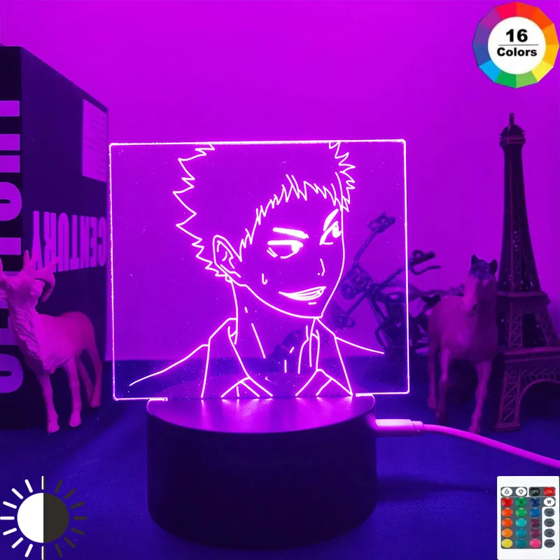 

Led Night Light Anime Haikyu Hajime Iwaizumi for Bedroom Decor Light Battery Powered Birthday Gift Manga 3d Lamp Haikyuu