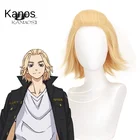 Парик для косплея Kano Manjiro Sano, Токийская свастика, Мстители светильник-золотистая спина, короткие волосы, милые парики светло-золотистого цвета