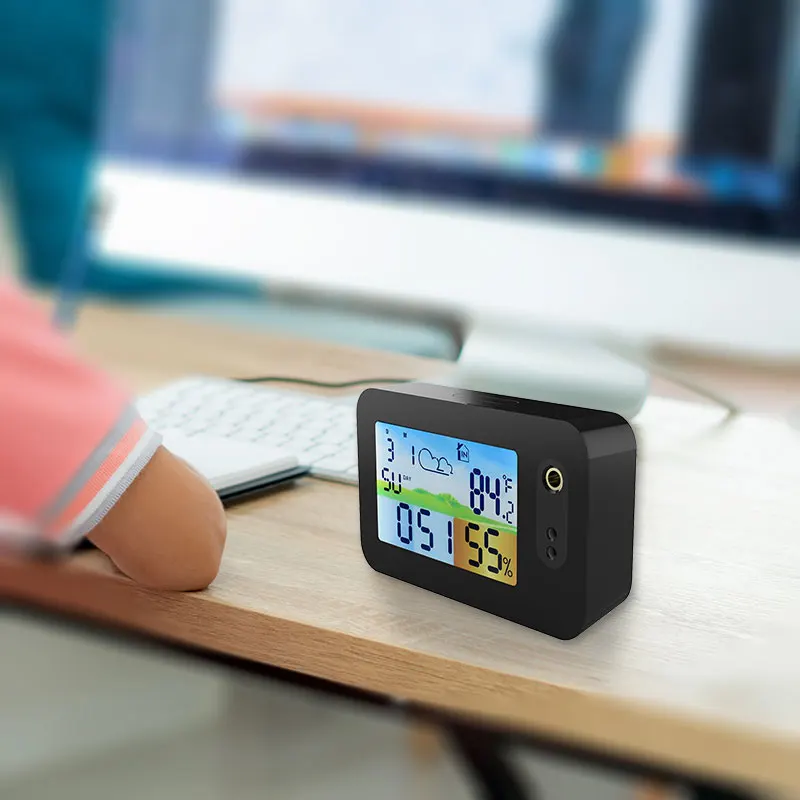 Небольшая метеостанция с ЖК дисплеем настольная цифровая светодиодная